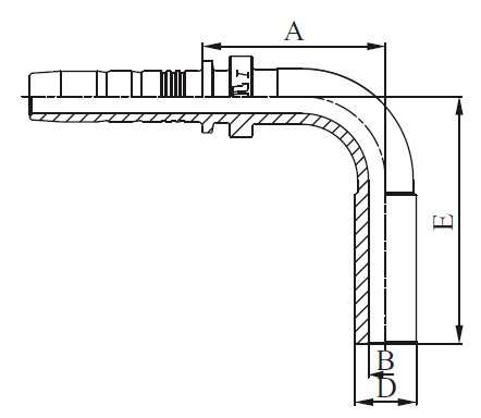 ESPIGA LISA MÉTRICA 90º SER.LIGERA M22090